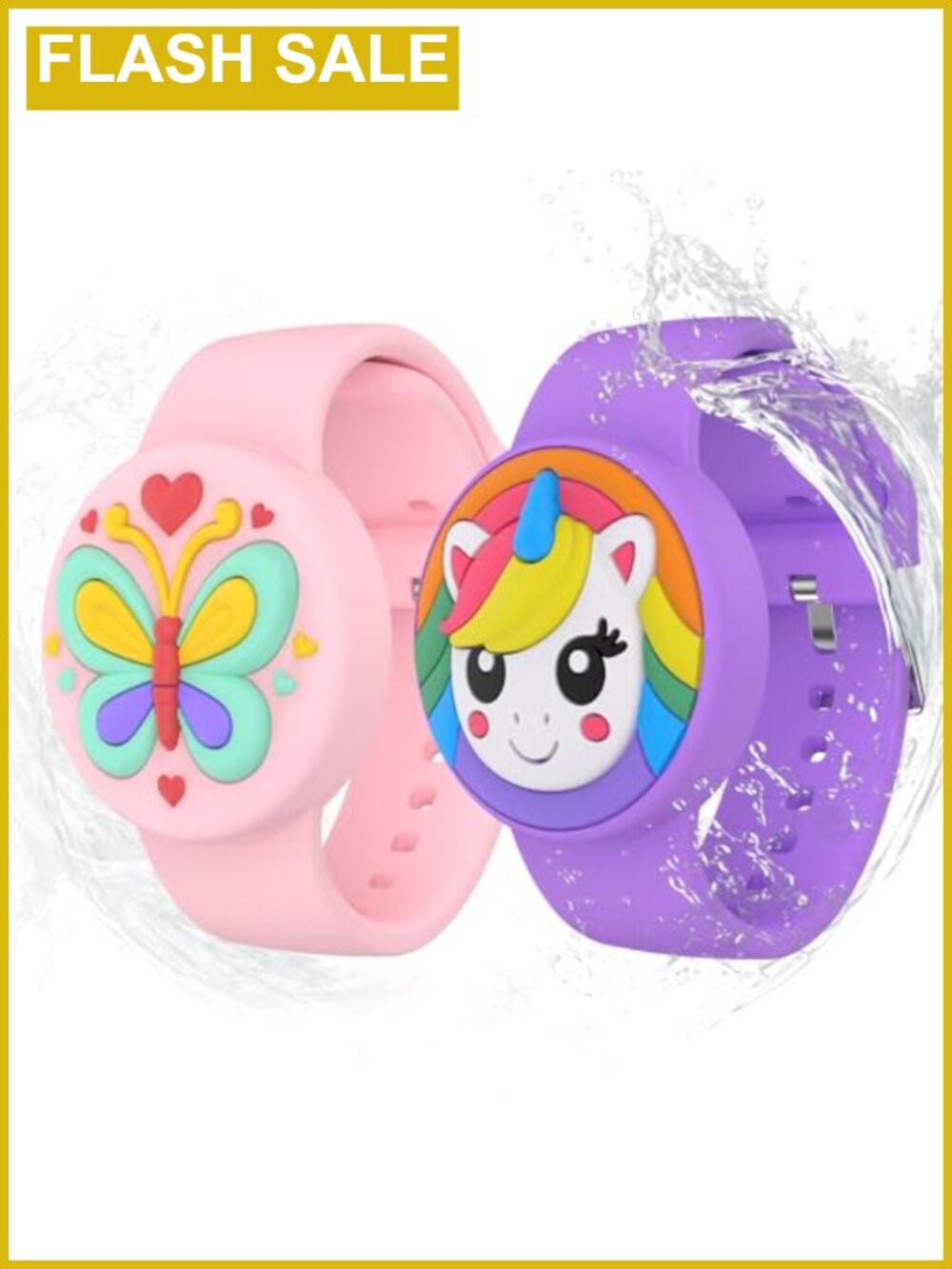 Waterproof Hidden AirTag Bracelet Silicone Wristband 2 Pack Adjustable